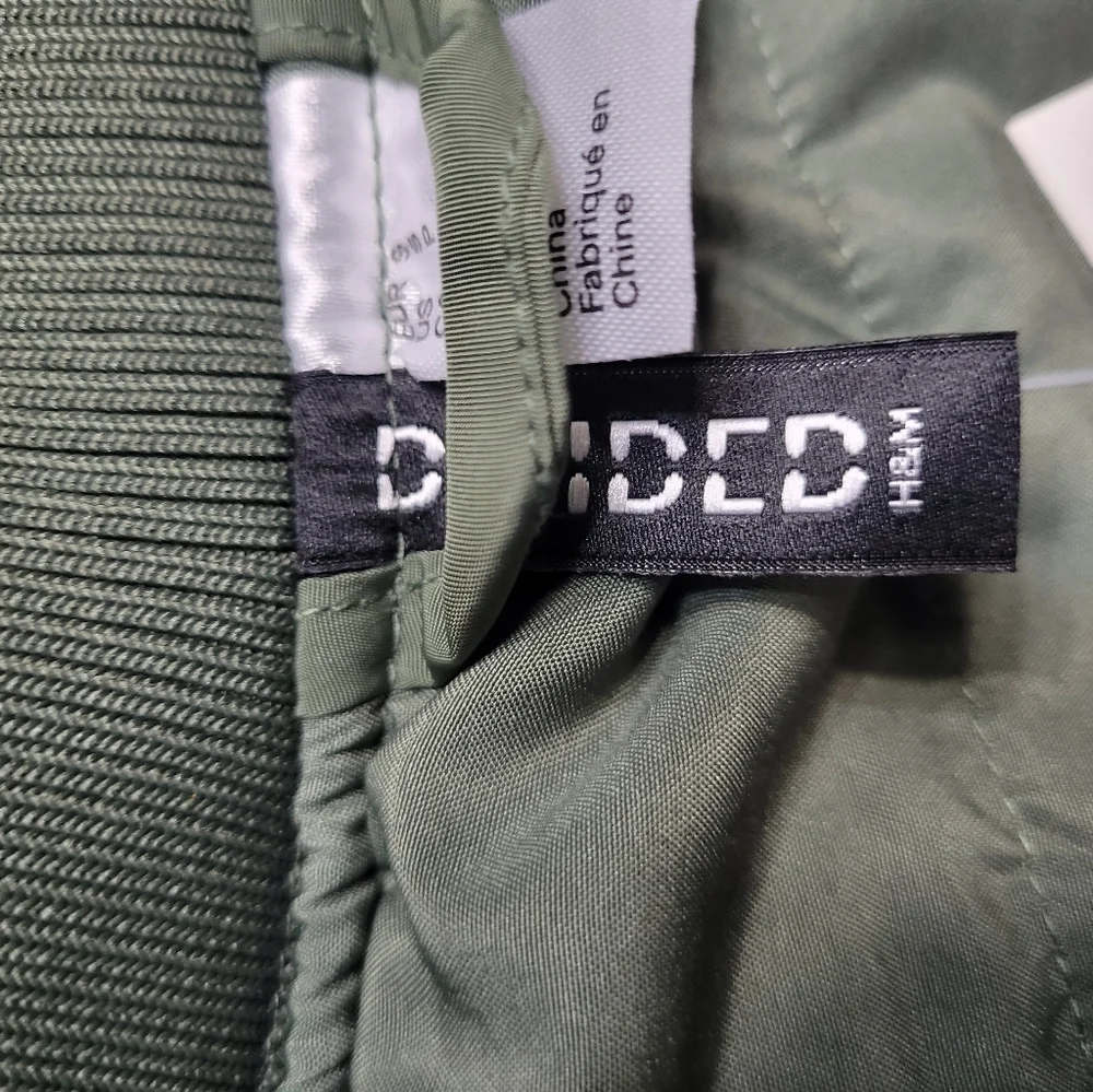 NWT H&M Olive Cropped Bomber Jacket Y2K - Picture 12 of 13